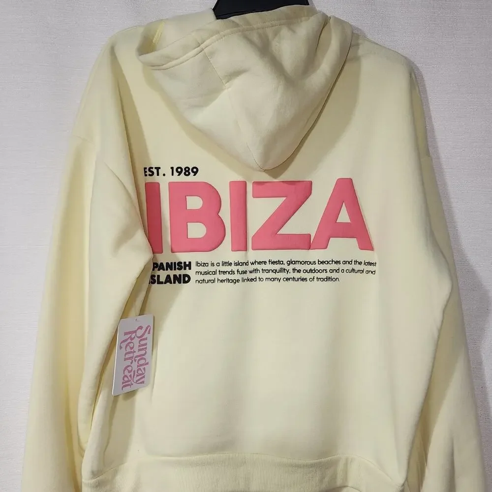 Est 1989  Ibiza yellow women's medium size hoodie